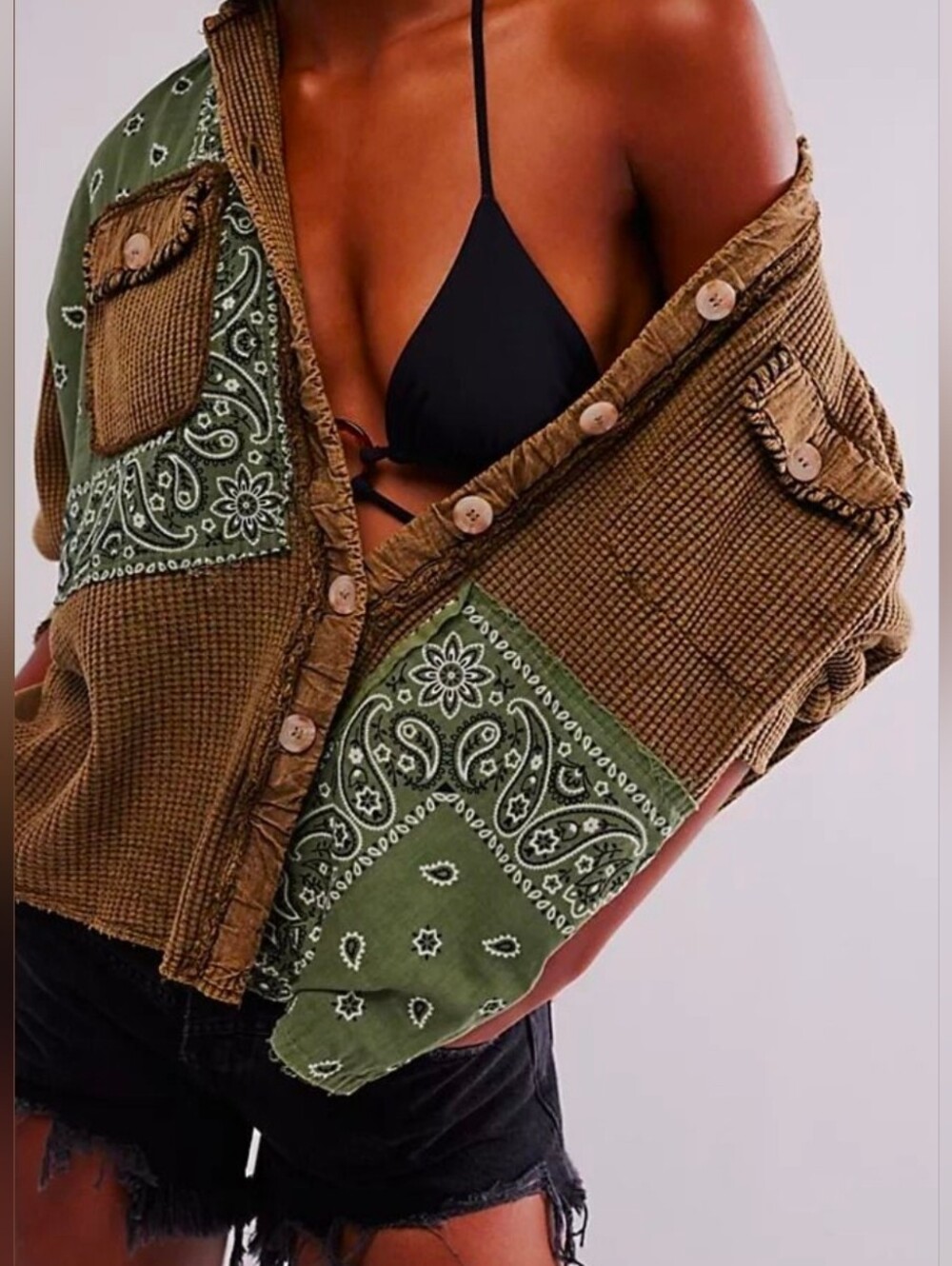 OOAK ARTISINAL FP x Tricia Fix Scout Bandana Sweatshirt/Shacket, XS-L